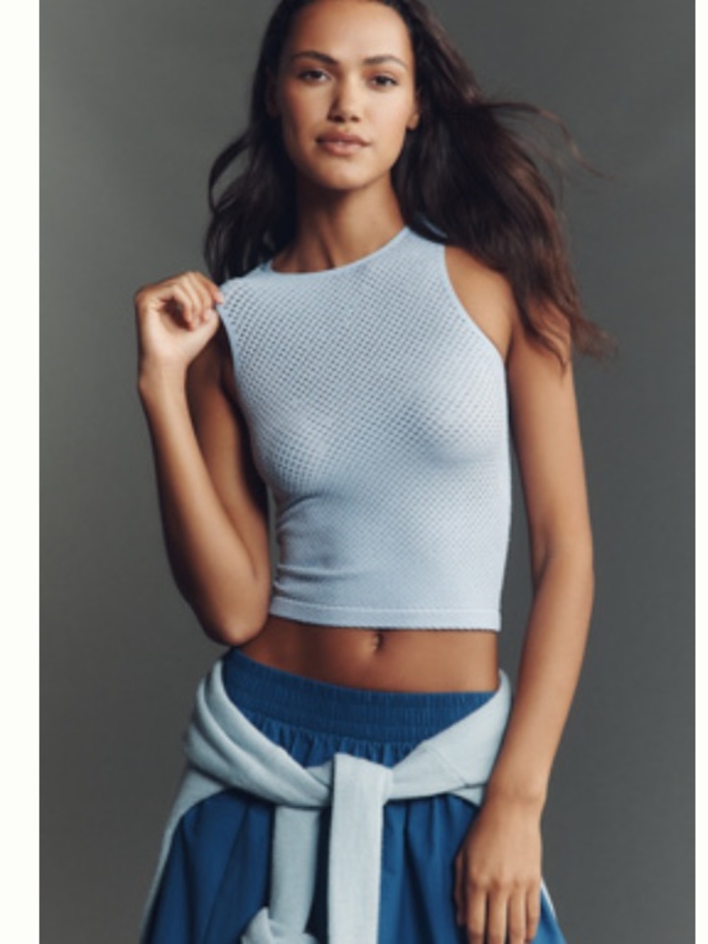 LYREBIRD OPEN-STITCH SHIMMER TANK TOP